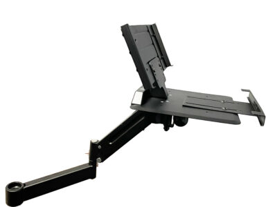 AnchorPad pole mount arm extended with laptop secured